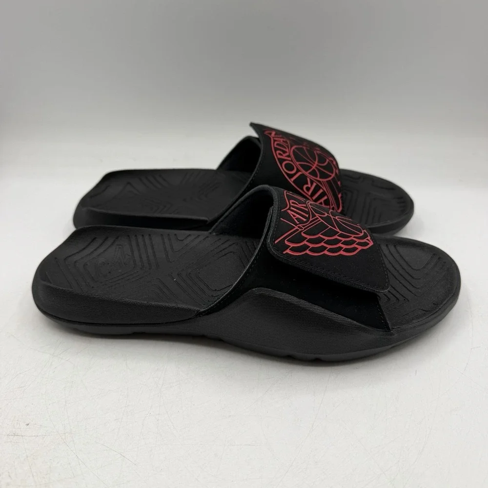 Nike Air Jordan Hydro 7 Slides Mens Sz 8 Black University Red Sandals AA2517-062